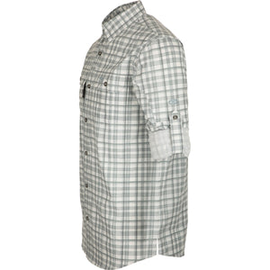 DRAKE CLOTHING CO. Men's Sport Shirt Drake Hunter Creek Window Pane Plaid Shirt L/S || David's Clothing