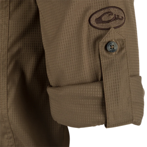 DRAKE CLOTHING CO. Men's Sport Shirt Drake Wingshooter's Trey Dobby Button-Down Long Sleeve Shirt || David's Clothing