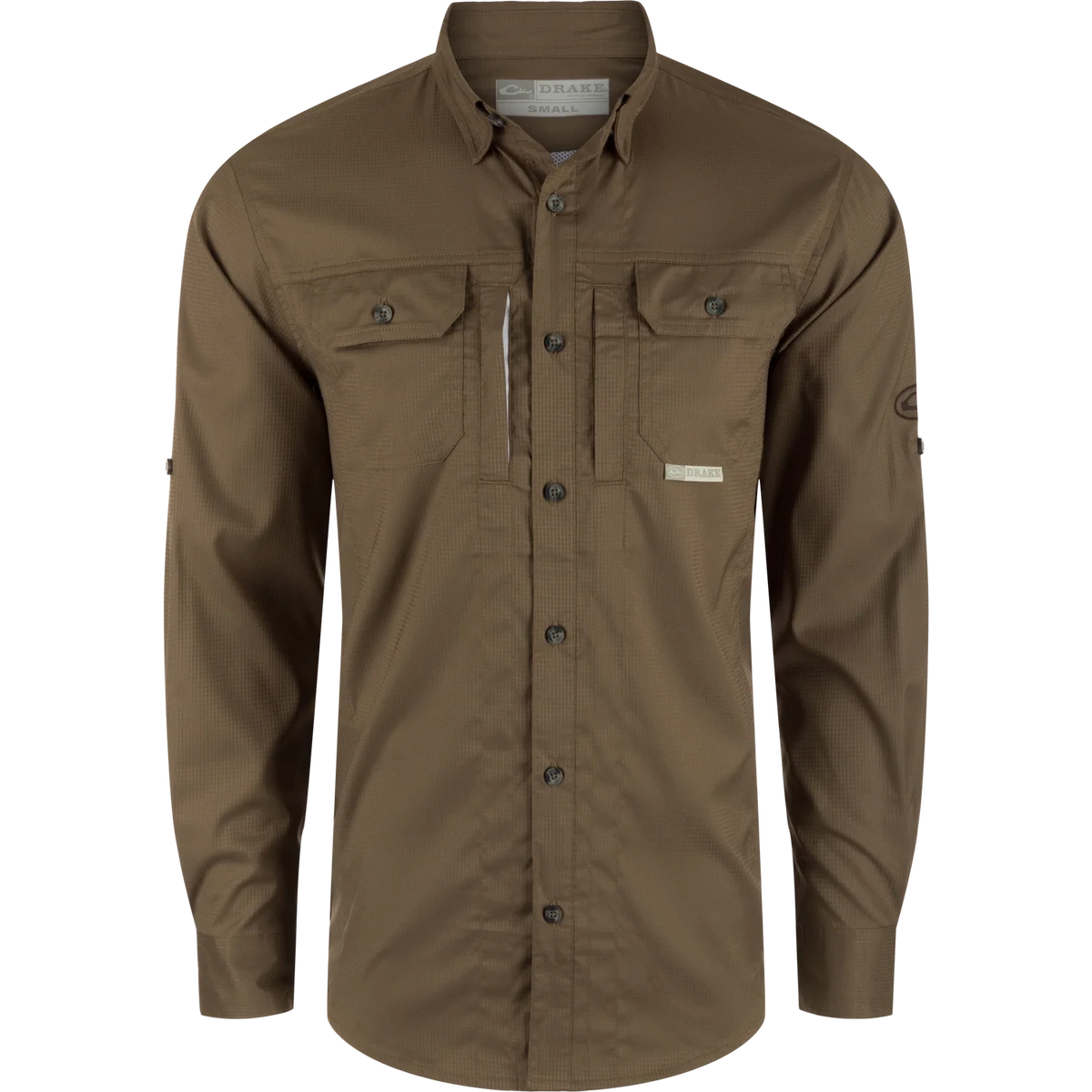 DRAKE CLOTHING CO. Men's Sport Shirt Drake Wingshooter's Trey Dobby Button-Down Long Sleeve Shirt || David's Clothing