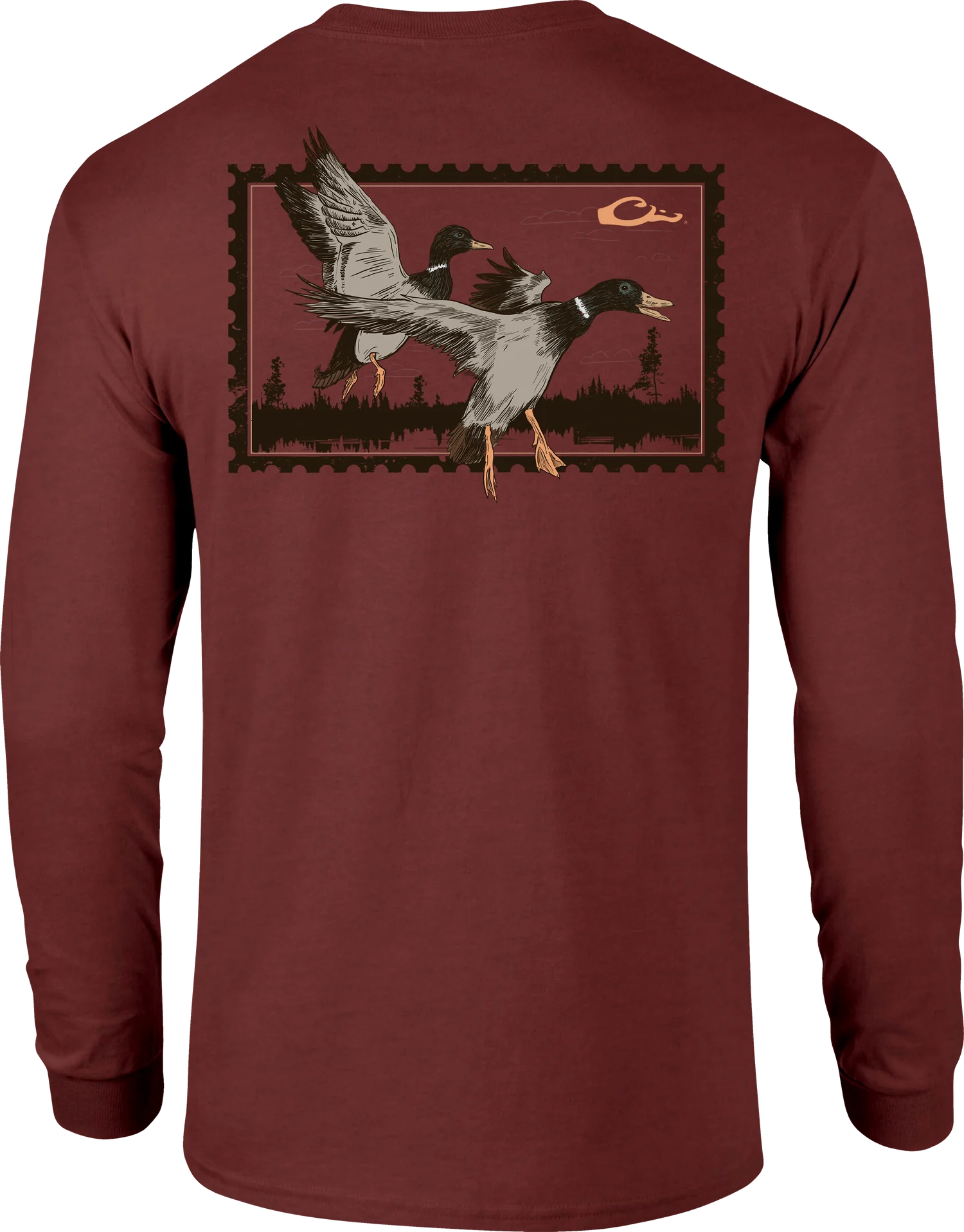 DRAKE CLOTHING CO. Men's Tees Drake Sunset Flight Long Sleeve T-Shirt || David's Clothing