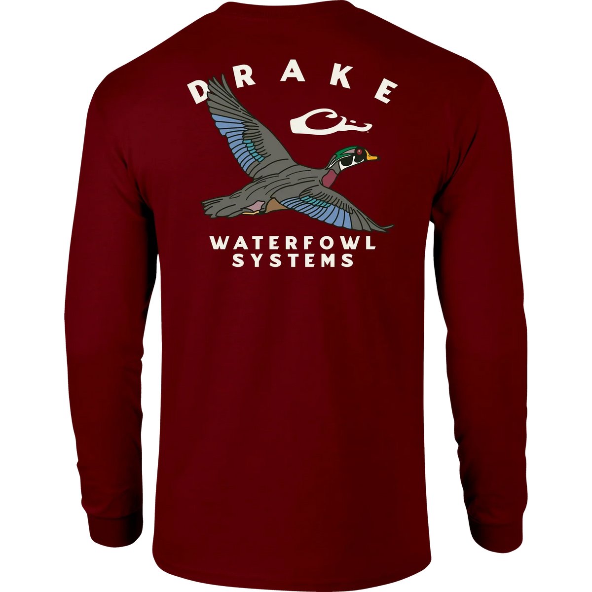 DRAKE CLOTHING CO. Men's Tees RED / S Drake Retro Wood Duck Long Sleeve T-Shirt DT981REL