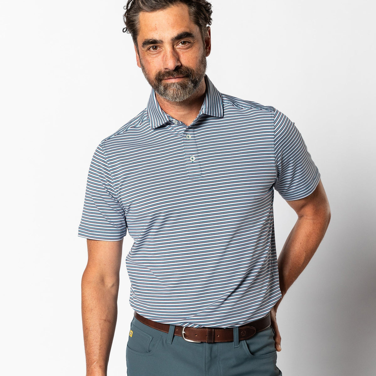 DUCK HEAD Men's Polo TEAL BLUE / S Duck Head Long Drive Performance Polo D21143409
