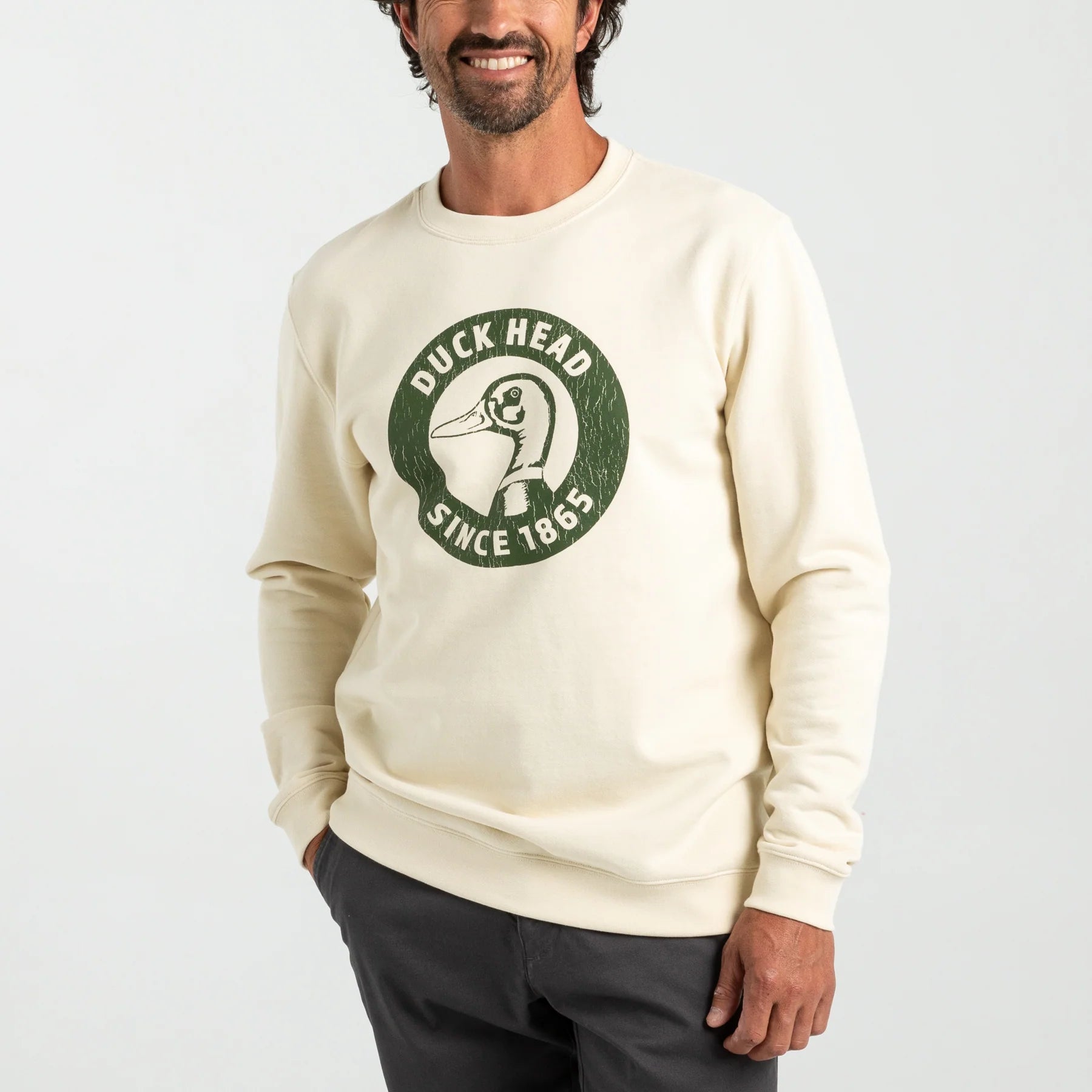 DUCK HEAD Men's Pullover Duck Head Nostalgia Crewneck Sweatshirt || David's Clothing