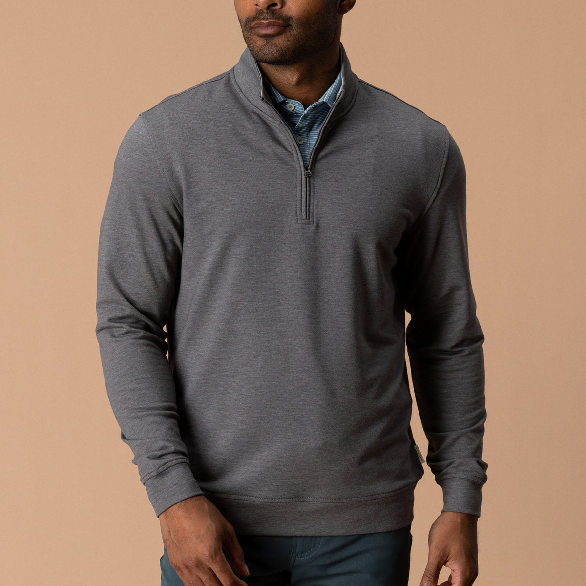 DUCKHEAD Men's Pullovers FOSSIL GRAY / S Duck Head Dunmore Performance 1/4 Zip Pullover D21068050