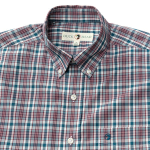 DUCKHEAD Men's Sport Shirt Duck Head Performance Poplin Sport Shirt Wallace Plaid || David's Clothing