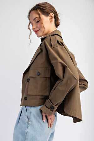 ee:some Women Jackets Cropped Trench Jacket || David's Clothing