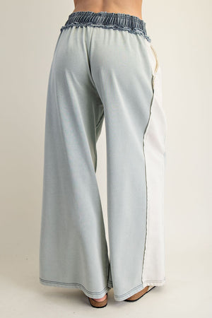 ee:some Women's Pants Color Block Denim Drawstring Pants || David's Clothing
