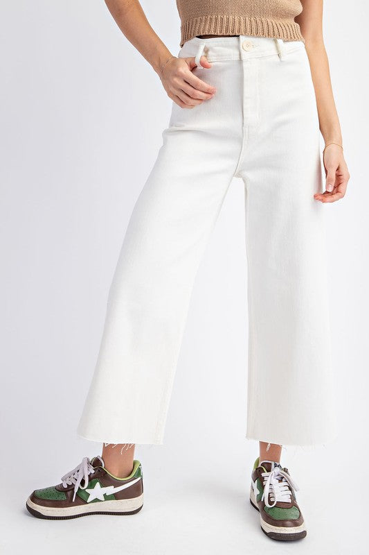 ee:some Women's Pants Mineral Washed Cropped Straight Leg Pants || David's Clothing