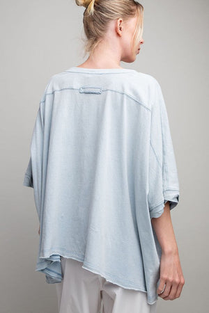 ee:some Women's Top Mineral Washed Loose Fit Top || David's Clothing