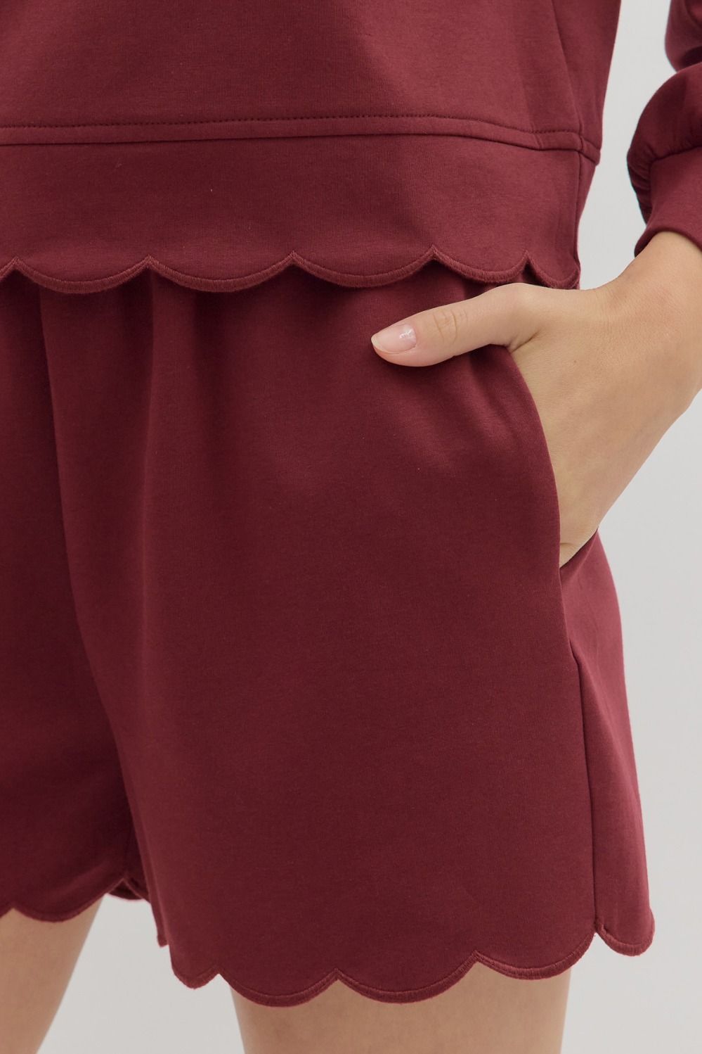 ENTRO INC Mens Shorts High-Waist Pull-On Scallop Shorts