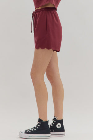 ENTRO INC Mens Shorts High-Waist Pull-On Scallop Shorts