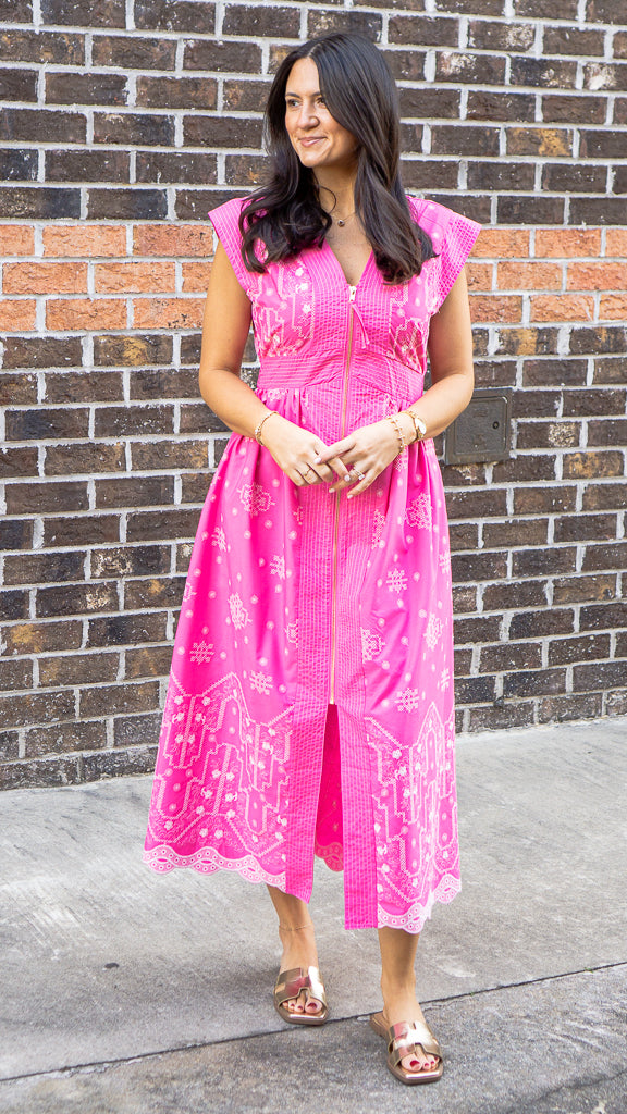 ENTRO INC Women's Dresses Embroidered Cap Sleeve Midi Dress