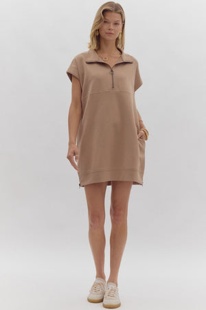 ENTRO INC Women's Dresses Knit Zip Sweater Dress || David's Clothing