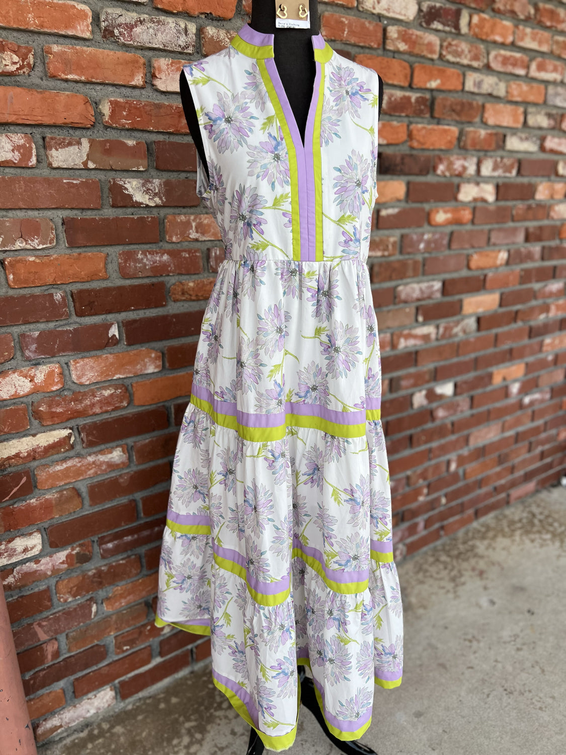 ENTRO INC Women's Dresses Lavender Lime Dress