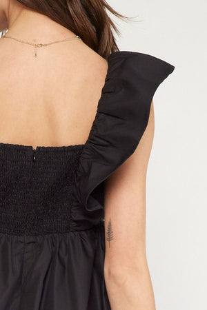 ENTRO INC Women's Dresses Oversized Ruffle Sleeve Mini Dress || David's Clothing