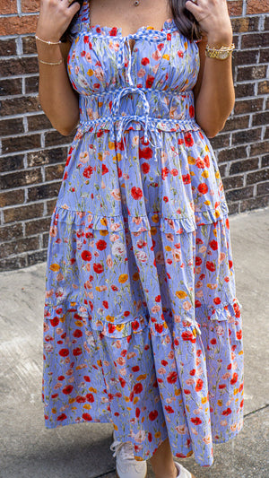 ENTRO INC Women's Dresses Ruched Detail Floral Midi Dress