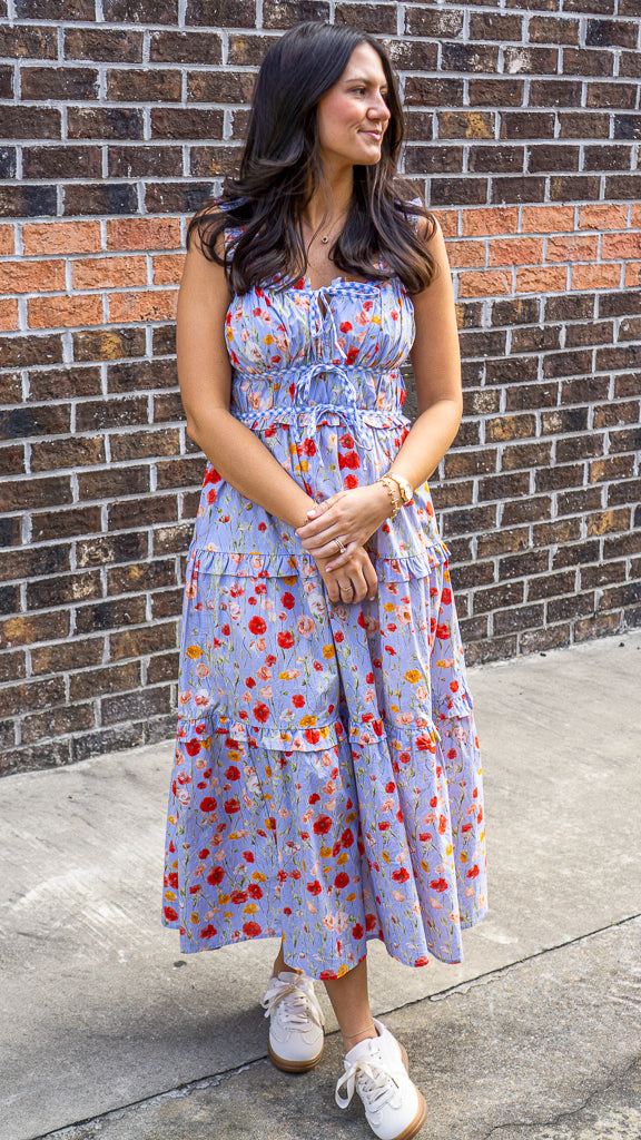 ENTRO INC Women's Dresses Ruched Detail Floral Midi Dress