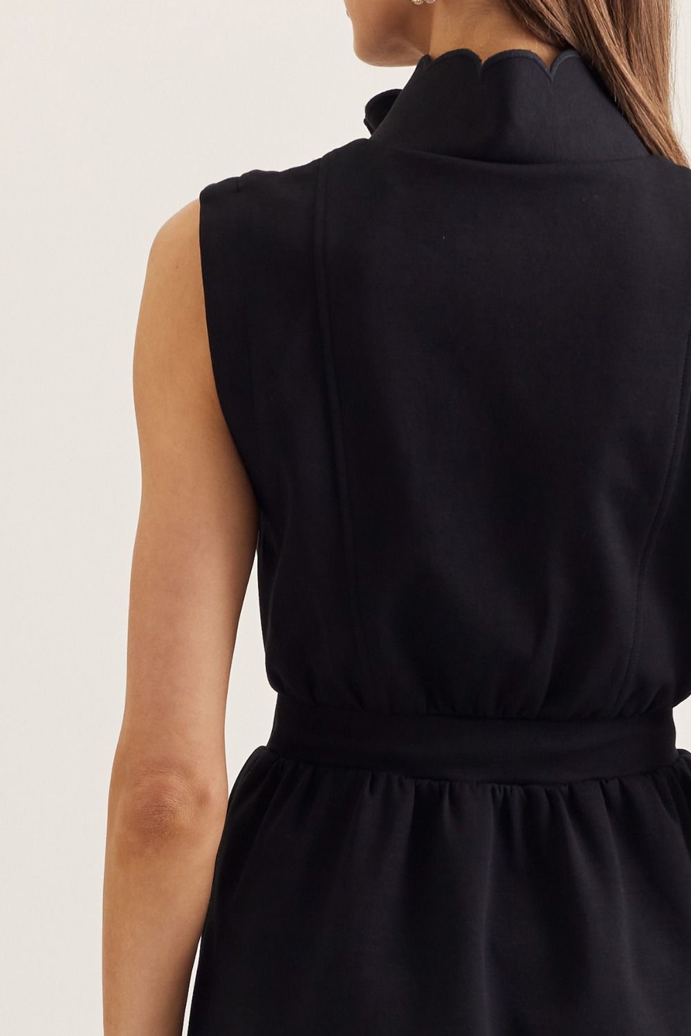 ENTRO INC Women's Dresses Scallop Hem Sleeveless Mini Dress