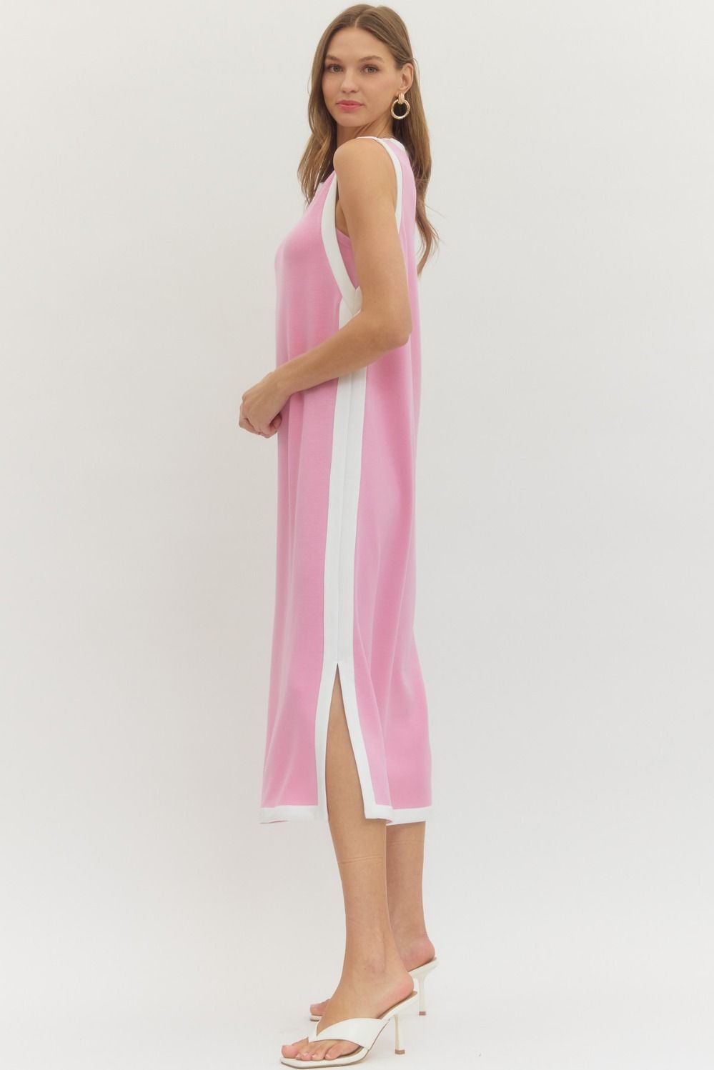 ENTRO INC Women's Dresses Solid Sleeveless Scuba Midi Dress