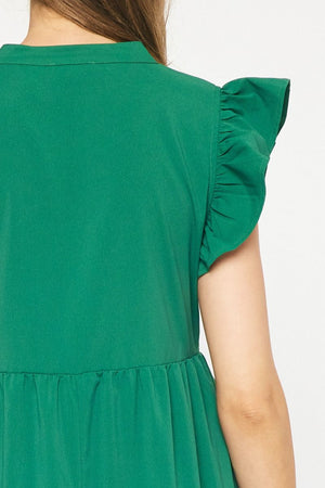 ENTRO INC Women's Dresses V-Neck Short Sleeve Tiered Midi Dress || David's Clothing