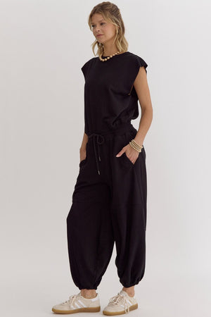 ENTRO INC Women's Jumpsuit Sleeveless Oversized Jumpsuit || David's Clothing