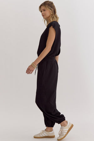 ENTRO INC Women's Jumpsuit Sleeveless Oversized Jumpsuit || David's Clothing