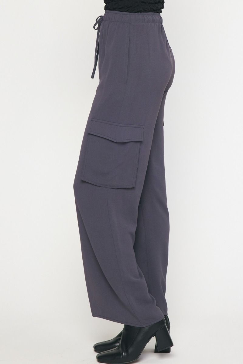 ENTRO INC Women's Pants High Waisted Utility Wide Leg Pants || David's Clothing