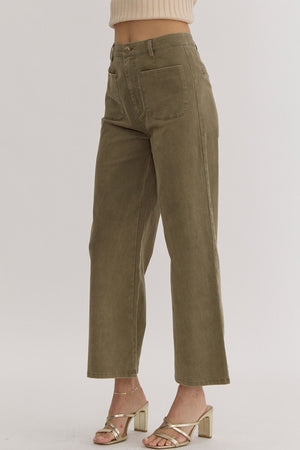 ENTRO INC Women's Pants Solid High Waisted Wide Leg Pants || David's Clothing