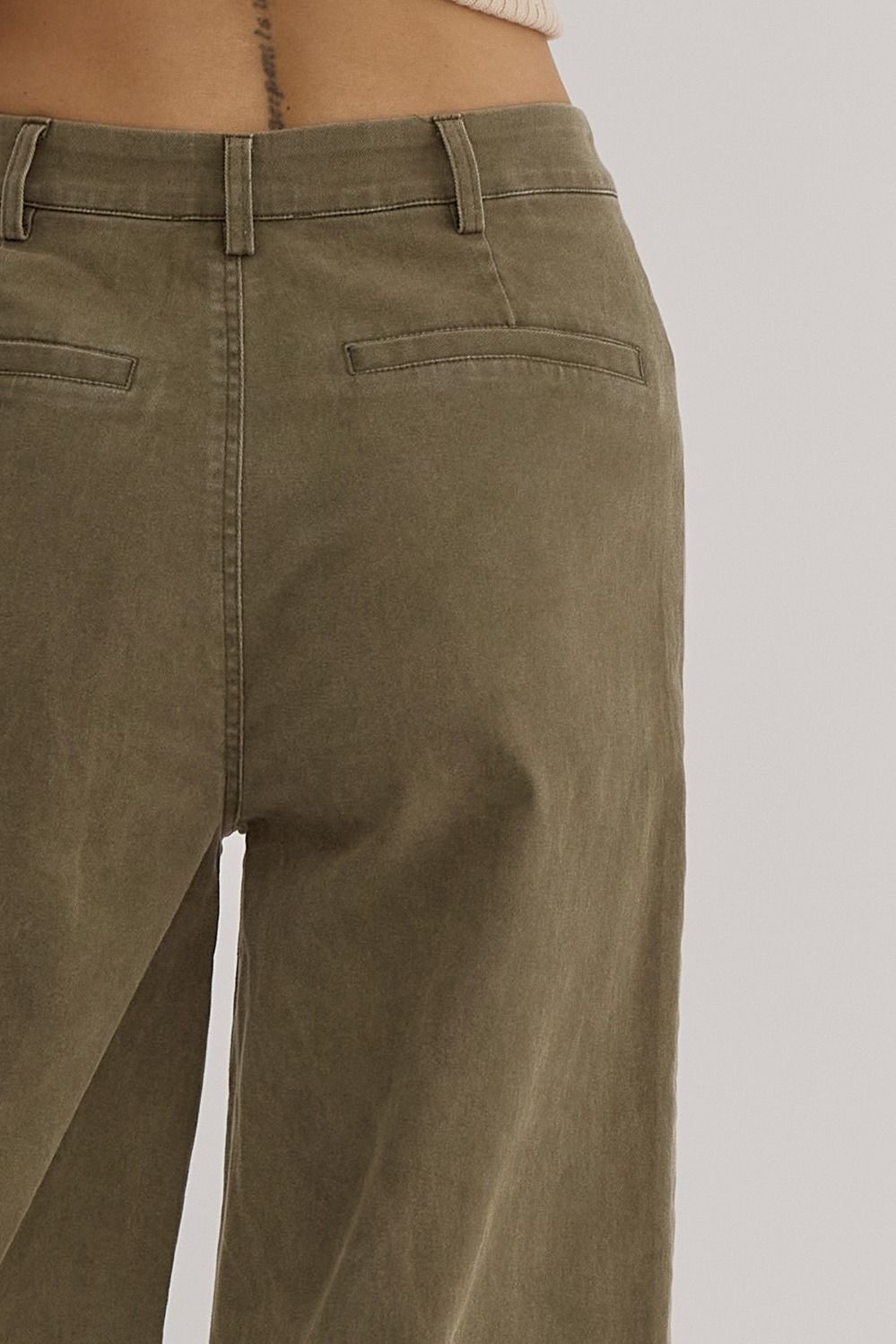 ENTRO INC Women's Pants Solid High Waisted Wide Leg Pants || David's Clothing