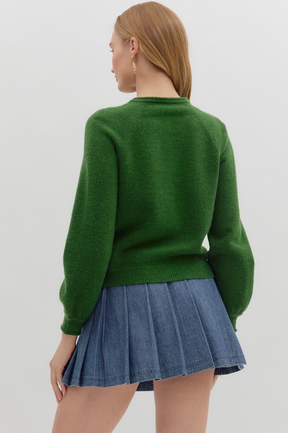 ENTRO INC Women's Sweaters Solid Long Sleeve Sweater Knit Cardigan