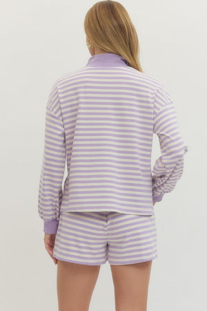 ENTRO INC Women's Sweaters Striped Long Sleeve Knit Top