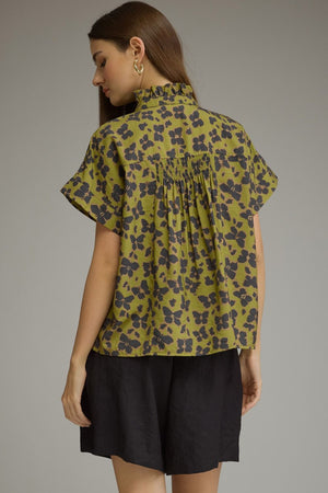 ENTRO INC Women's Top Floral Print Short Sleeve Top