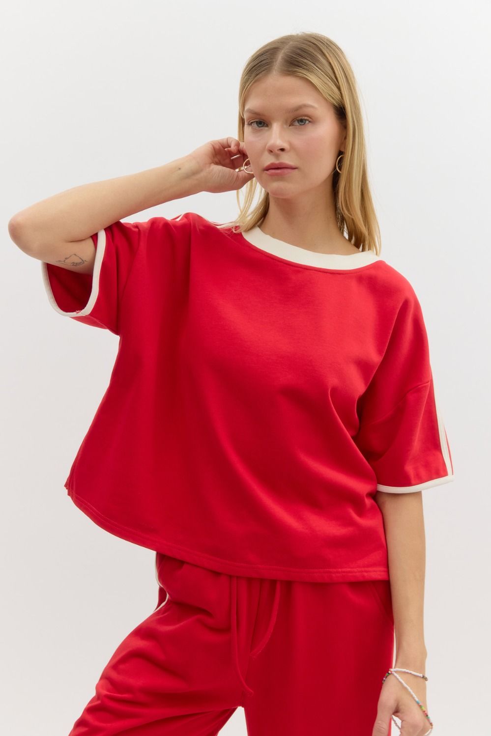 ENTRO INC Women's Top Oversized Athletic Top || David's Clothing