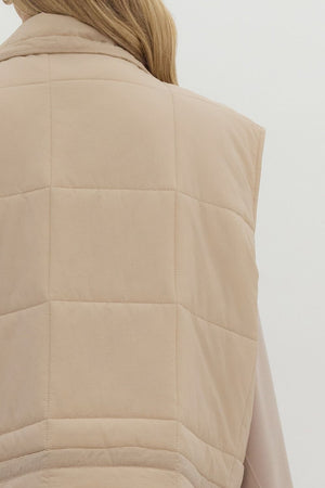 ENTRO INC Women's Top Quilted Zip-Up Snap Button Vest || David's Clothing