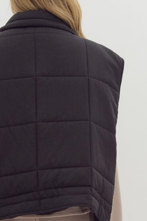 ENTRO INC Women's Top Quilted Zip-Up Snap Button Vest || David's Clothing