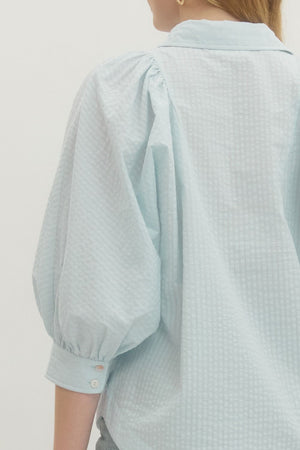 ENTRO INC Women's Top Solid textured 3/4 sleeve top