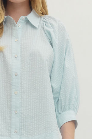 ENTRO INC Women's Top Solid textured 3/4 sleeve top