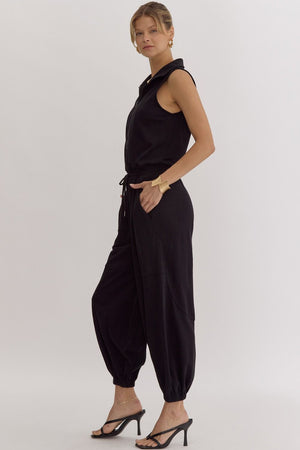 Sleeveless Jogger Style Jumpsuit