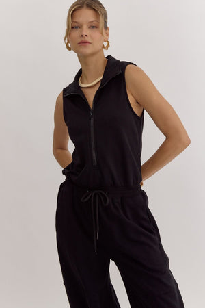 Sleeveless Jogger Style Jumpsuit