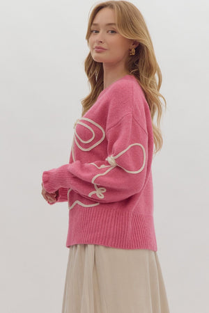 Thread Embroidery Oversized Sweatshirt