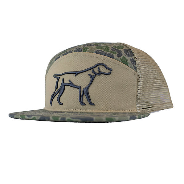 FIELDSTONE Men's Hats CAMO/TAN Fieldstone Green Backwoods Camo 7 Panel 3D Puff Hat RH188