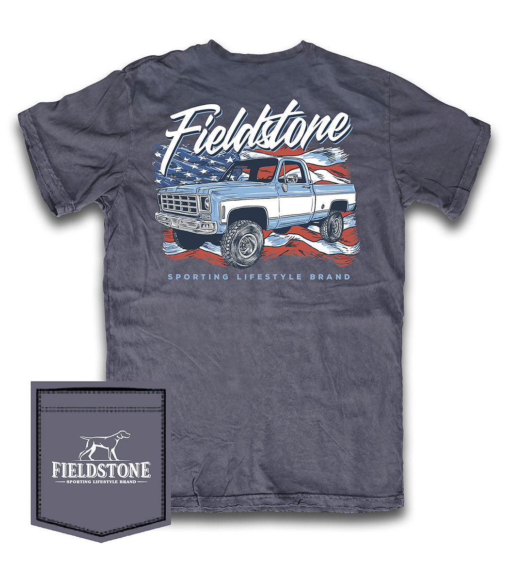FIELDSTONE Men's Tees Field Stone USA Truck SS Tee