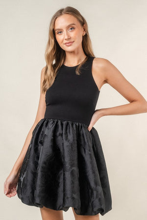 FORE COLLECTION Women's Dresses Round Neck Non-slv Bubble Hem Mini Dress