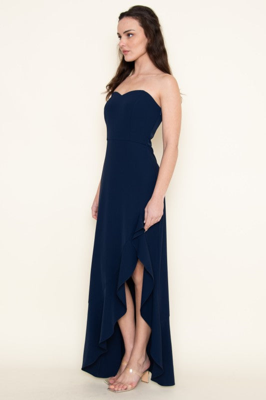 FORE COLLECTION Women's Dresses Sweetheart Strapless Ruffle Maxi