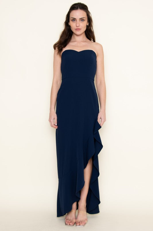 FORE COLLECTION Women's Dresses Sweetheart Strapless Ruffle Maxi