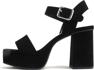 FORTUNE DYNAMIC Women's Shoes BLACK / 5.5 Macey Women's High Heel Platform Dress Sandal Open Square Toe MACEYB