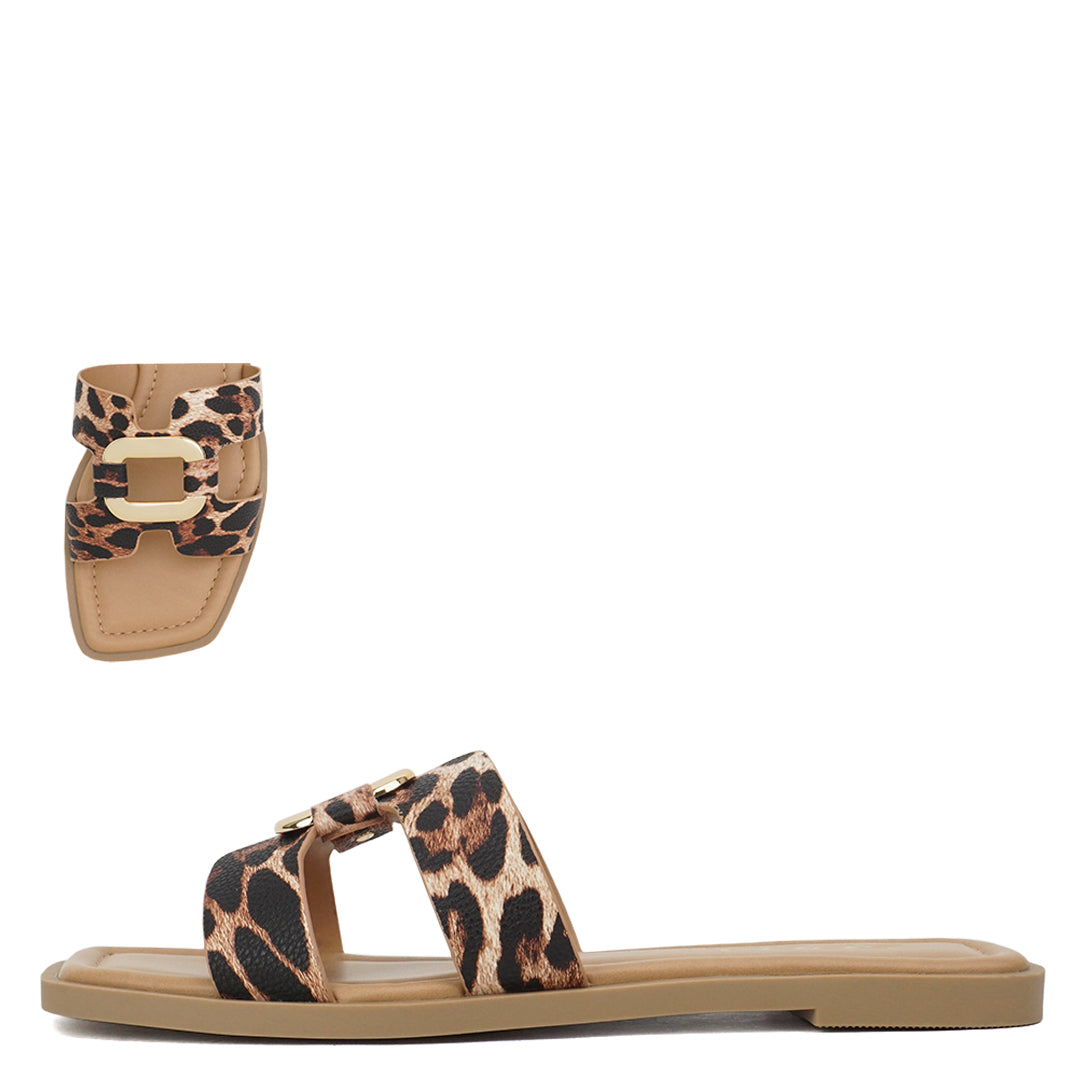 FORTUNE DYNAMIC Women's Shoes Classic Leopard Print Sandal