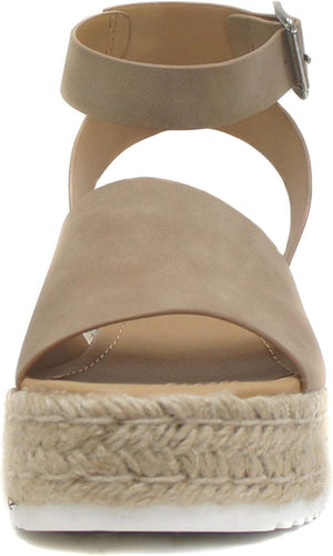 FORTUNE DYNAMIC Women's Shoes Soda Topic Espadrilles Flatform Wedge Casual Sandal