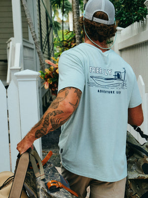 FREE FLY APPAREL Men's Tees Free Fly Lazy Tides Pocket Tee || David's Clothing