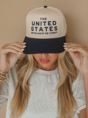 FRIDAY AND SATUR Women's Hat NAVY / - Friday + Saturday Cowboy USA Trucker Hat || David's Clothing COWBOYTRUCKER